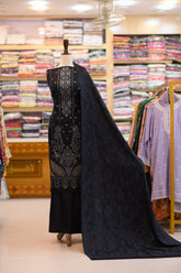 3-PC Unstitched Dhanak Chamki Laser Cut With Valvet Jacquard Shawl | DV-6